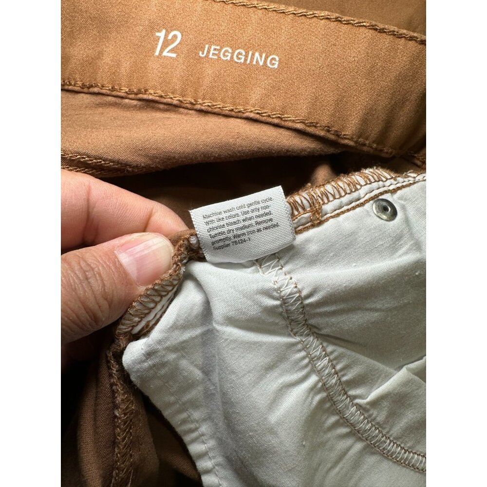 a.n.a Women’s Zip Up Jeggings Brown Skinny Leg Stretch Pants Size 12 - Picture 7 of 7